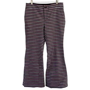 Anthropologie Maeve Striped Kick Flare Pants Women’s Size 10 Preppy Office boho